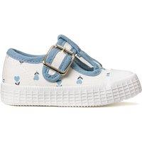 Floral Ballet Flat Trainers in Recycled Canvas with Buckle