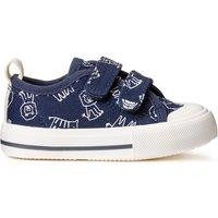 Kids Animal Print Trainers in Canvas with Touch 'n' Close Fastening