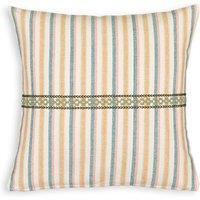 Mentilla Striped Embroidered 100% Cotton Square Cushion Cover