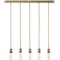 Palatina Brass and Jute Cluster Suspension Ceiling Light