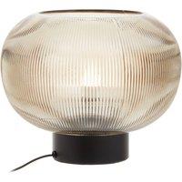 25cm Smoky Brown Ribbed Glass Table Lamp