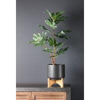 22x 21cm Plain Black Planter on Stand