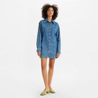 Denim Shirt Dress with Long Sleeves