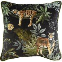 Jungle Tiger Velvet Filled Cushion 43x43cm