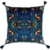 Kaleidoscopic Nature Print Velvet Filled Cushion 50x50cm