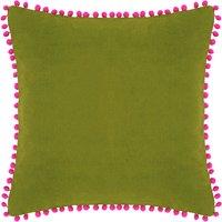 Velvet Pom-Pom Vibrant Cotton Velvet Cushion 45x45cm