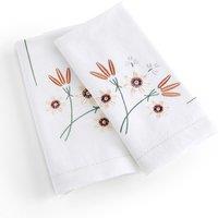 Set of 2 Martha Embroidered Floral Cotton and Linen Napkins