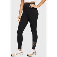 High Waist Leggings in Cotton Mix with Elasticated Waist
