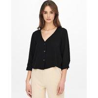 Buttoned V-Neck Blouse