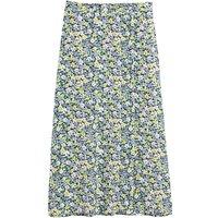 Floral Print Buttoned Skirt