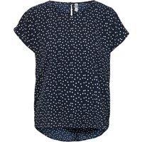 Polka Dot Print Blouse with Short Sleeves