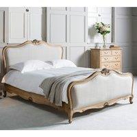 Cleo French Vintage Mahogany and Linen Bed