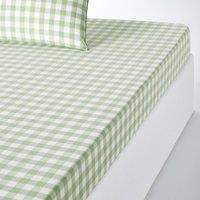 Veldi Green Gingham Check 100% Cotton Fitted Sheet