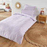 Veldi Purple Gingham Check 100% Cotton Child's Duvet Cover