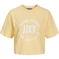 Printed Cotton Cropped T-Shirt