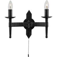 Wrought Iron Black Wall light with 2 Lights