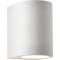 White Curved Cylinder Plaster Wall Light