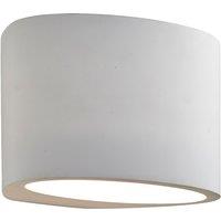 White Curved Cylinder Plaster Wall Light