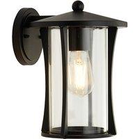 Outdoor Black Wall Light with Clear Glass