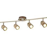Bathroom Split Lightbar with 4 Spotlights Antique Brass