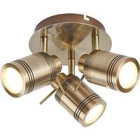 Bathroom Spot Plate with 3 Lights Antique Brass