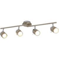Bathroom Split Lightbar with 4 Spotlights Satin Silver