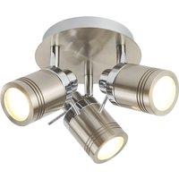 Bathroom Spot Plate with 3 Lights Satin Silver