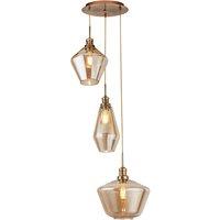 Champagne Ceiling Pendant with 3 Contrasting Glass Shades