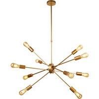Matt Gold Starburst Ceiling Pendant with 10 Lights