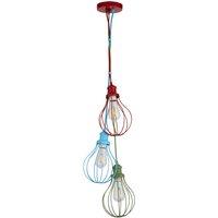 Multicolour 3 Light Balloon Cage Ceiling Pendant