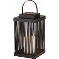 Outdoor Solar Black Rattan Frame Lantern