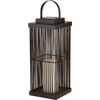 Large Outdoor Solar Black Rattan Frame Lantern