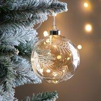 Feather Etched Bauble with LED