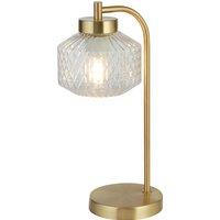 Satin Brass and Textured Glass Table Lamp