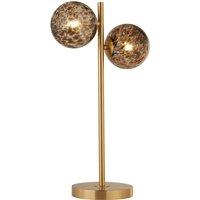 Dual Globe Tortoise Shell Glass Table Lamp