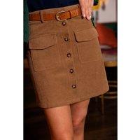 Lugia Corduroy Mini Skirt with Button Fastening