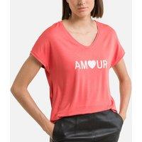 Slogan Print V-Neck T-Shirt