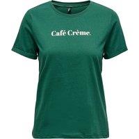 Slogan Print Cotton T-Shirt with Short Sleeves