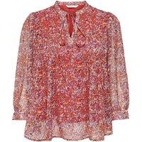 Printed Tie-Neck Blouse