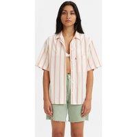 Striped Cotton Blouse with Short Sleeves