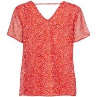 Printed V-Neck Blouse