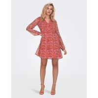 Printed V-Neck Mini Dress