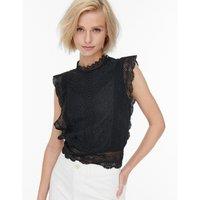 Lace Short Sleeveless Blouse