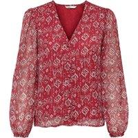 Printed V-Neck Blouse