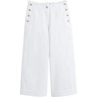Cotton Wide Leg Trousers, Length 23.5"