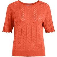 Openwork Cotton Mix Jumper with Short Sleeves