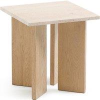 Mindo Bleached Oak & Travertine Side Table