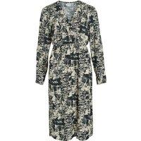 Printed V-Neck Dress with Long Sleeves