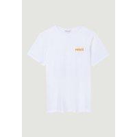 Embroidered Slogan T-Shirt in Organic Cotton with Short Sleeves