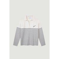 Mondovi Striped Polo Jumper in Fine Cotton Mix Knit